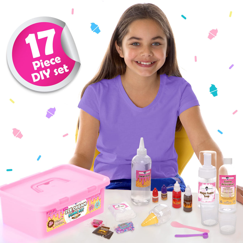 Original Stationery mini ice cream slime kit sprinkles add texture for playful crafting.