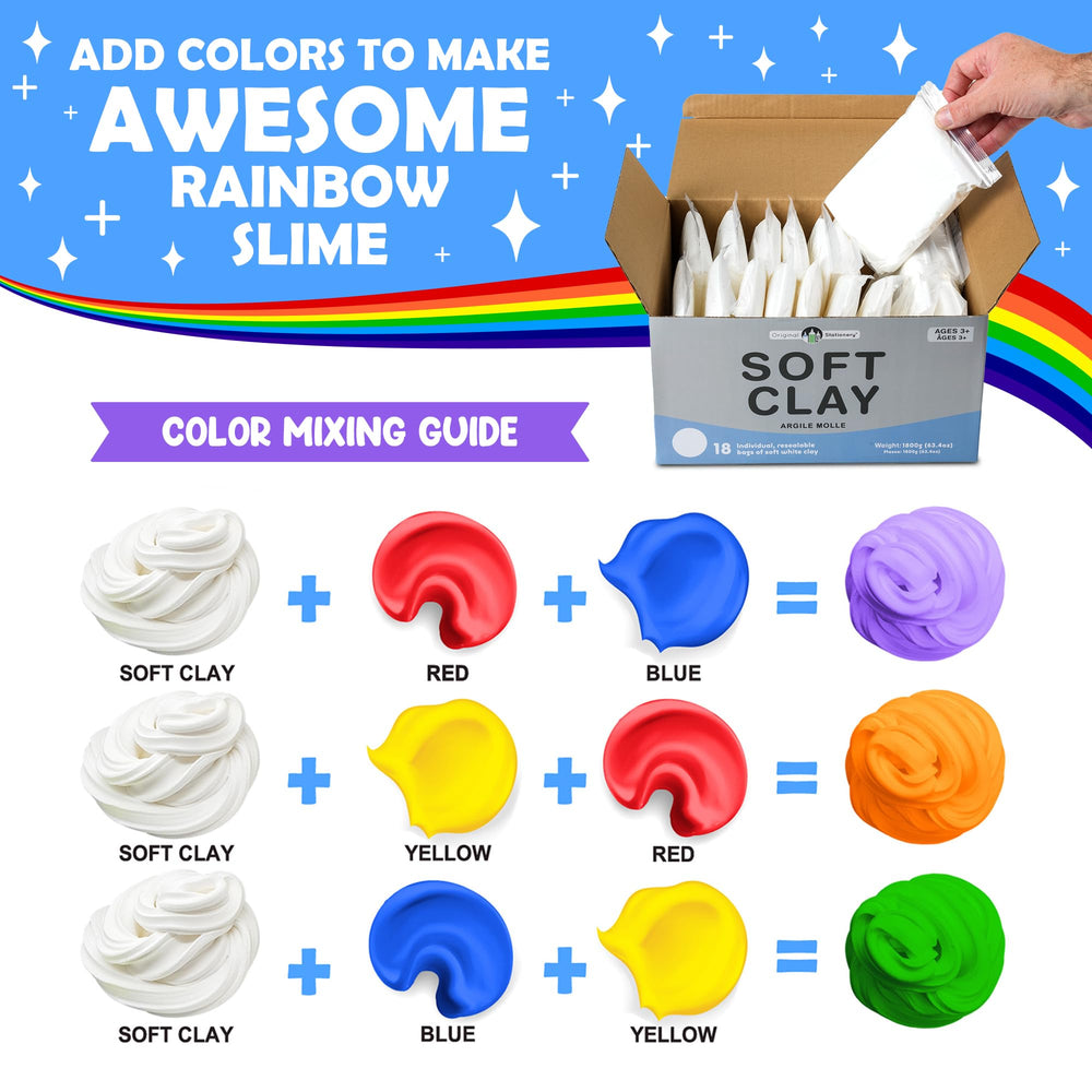 Original Stationery Soft Clay on kids' desk ready for school crafts.