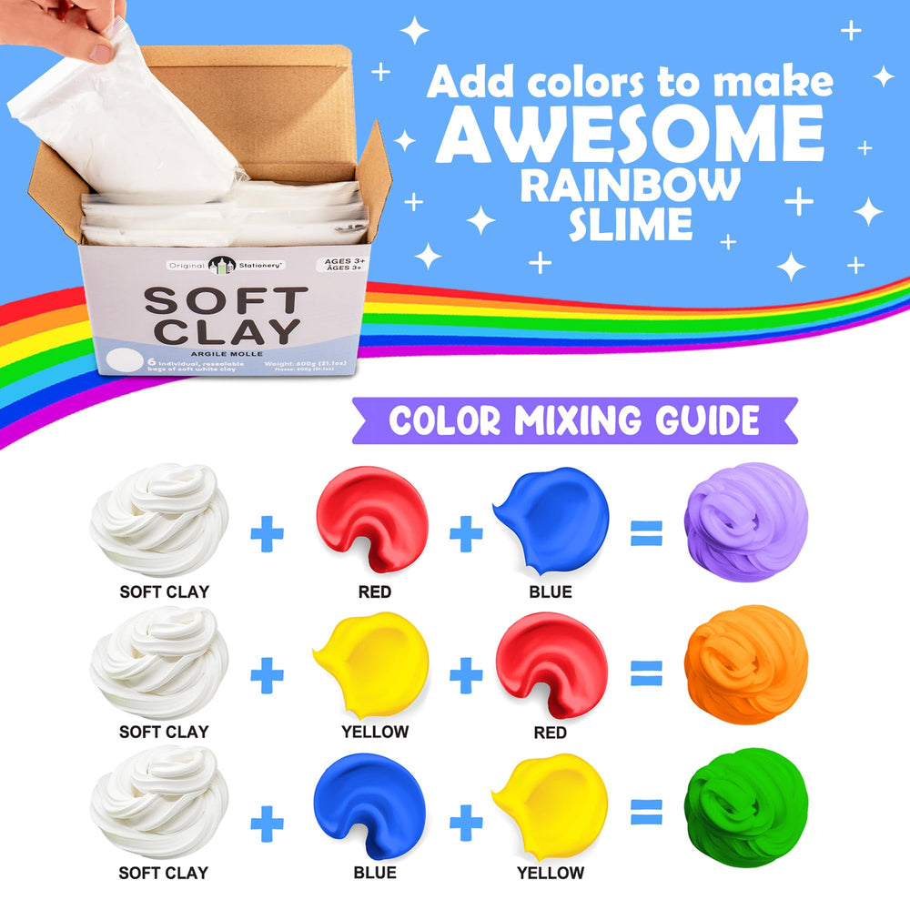 Original Stationery modeling clay being molded into shapes for creative play.