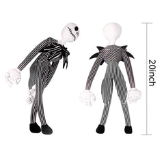 Originalidad Jack Skellington plush, side view, ideal for travel and play.