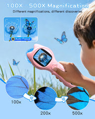 Oripira Kids Microscope eight LED lights illuminate tiny details