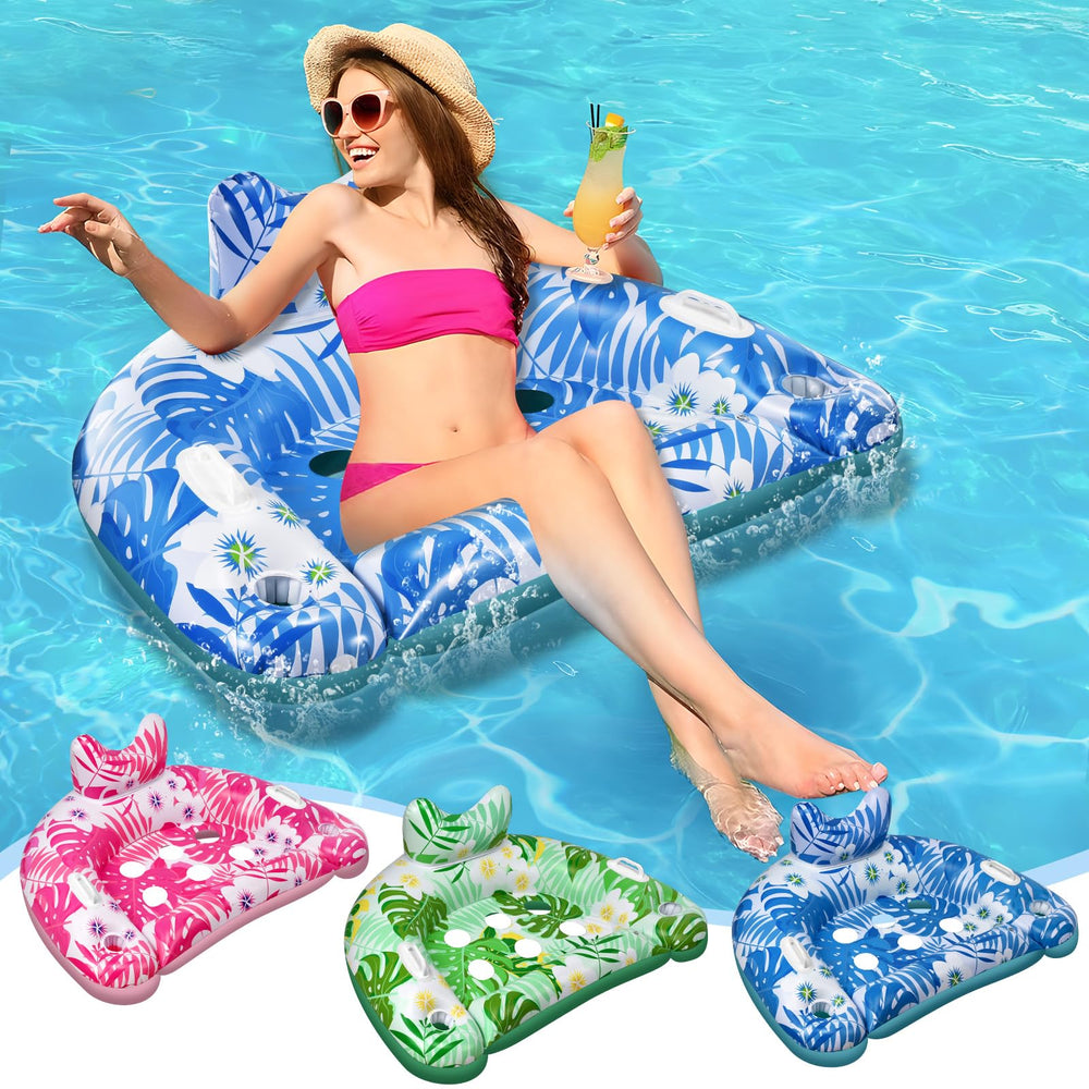 Ornnut pool floats 3-pack chair for stable lounging with ergonomic backrest.