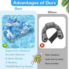 Ornnut pool floats with cupholders and handles for easy access to drinks.