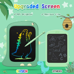 ORSEN 8.5-inch LCD doodle board close-up showing erase button