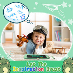 ORSEN doodle board green dinosaur side view for portable creative play