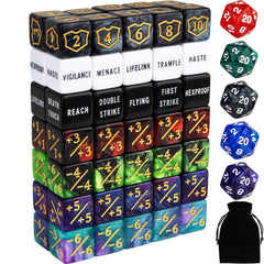 ORUNI 75-piece MTG counter set with velvet bag for organized gameplay.