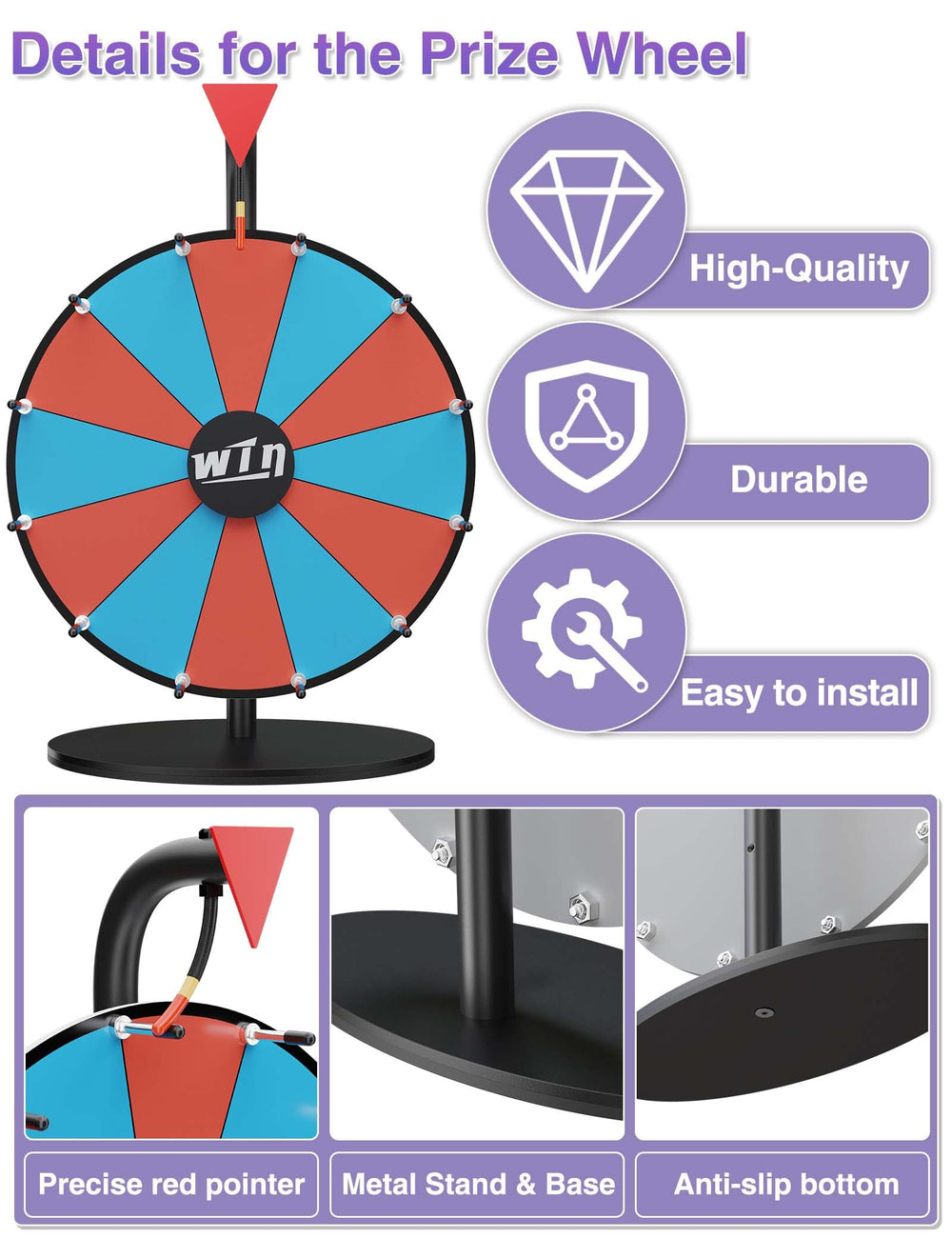 ORWOD prize wheel markers and eraser included for quick prize updates.