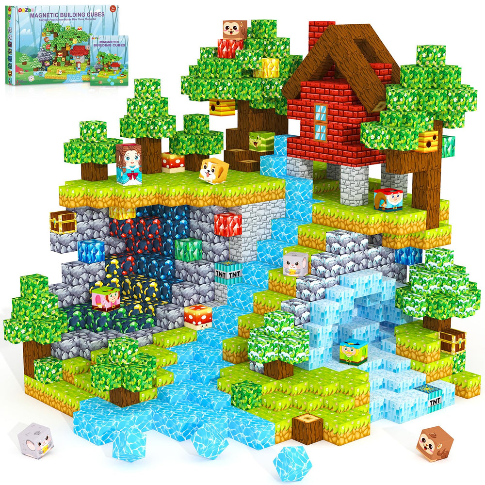 ORZbb Magnetic Blocks forest house theme, spark imaginative play and spatial thinking.