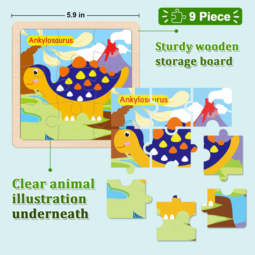 OSBOO dinosaur puzzle packaging shown as gift-ready for birthdays
