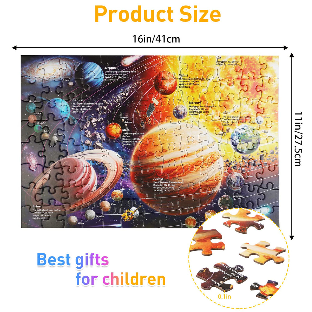 OSBOO Solar System Puzzle interlocking pieces demonstrate sturdy construction for repeated use.