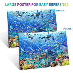 OSBOO underwater-scene puzzle piece closeup shows large, easy-to-handle pieces.