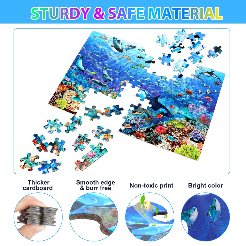 OSBOO underwater-scene sharks artwork promotes visual tracking during play.