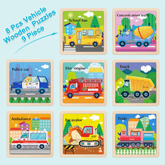 OSBOO wooden vehicle puzzle truck—promotes hand-eye coordination through imaginative play.
