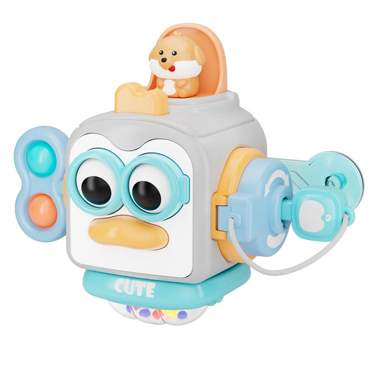 OSIMILY busy cube faucet panel supports fine motor play and problem-solving in toddlers