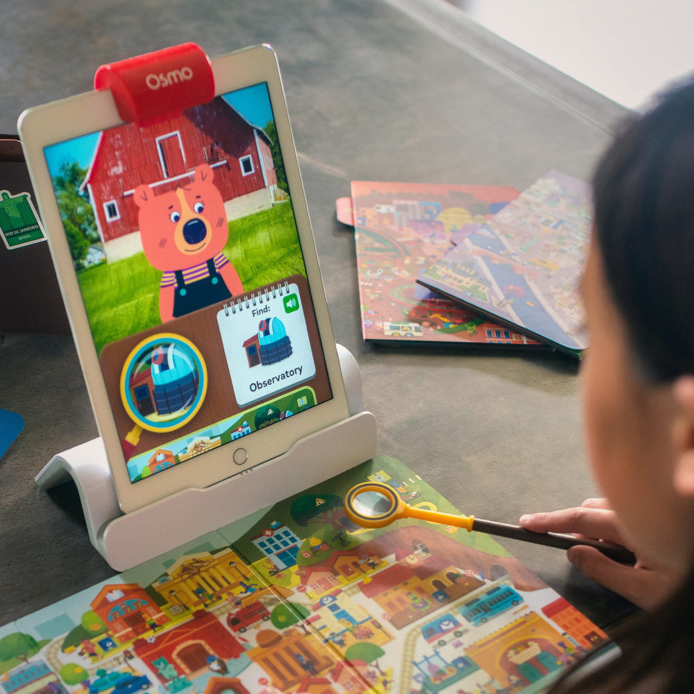 Osmo Detective Agency maps inside the box ready for setup