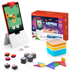 Osmo Genius Starter Kit with base included supports hands-on learning on Fire Tablet.