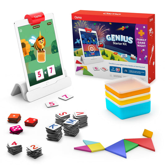 Osmo Genius Starter Kit base and reflector enabling hands-on play with iPad.