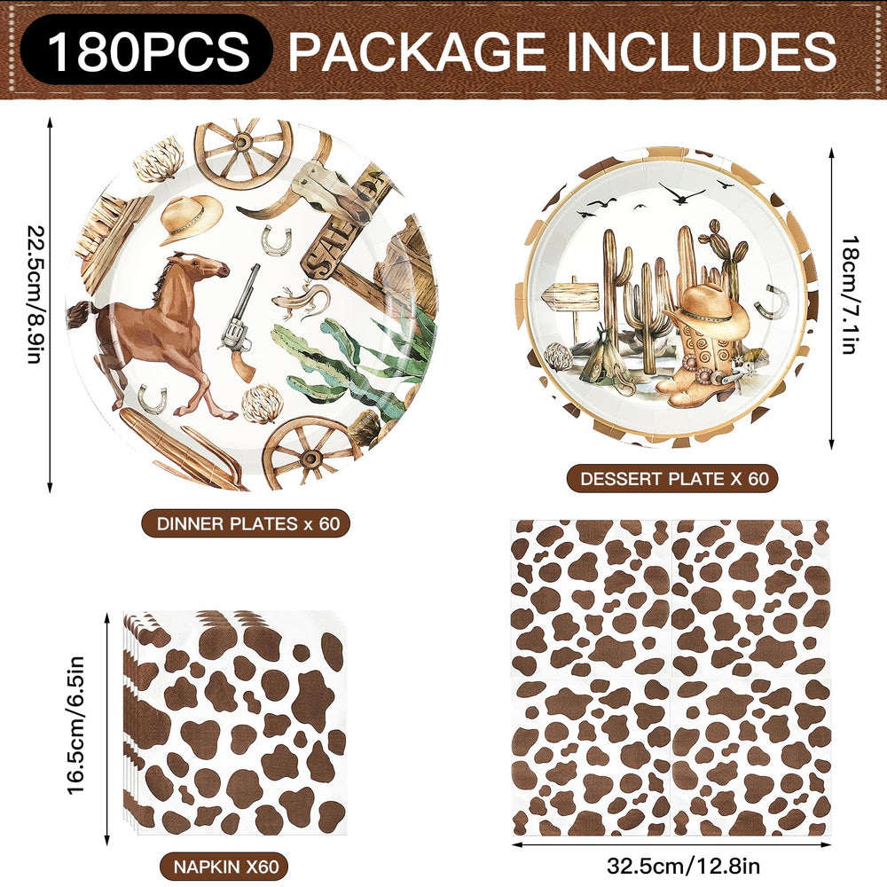 Osonm cowboy dessert plates with western motif for tasty treats