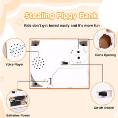 OSPNIEEK Piggy Bank Cat large capacity for many coins.