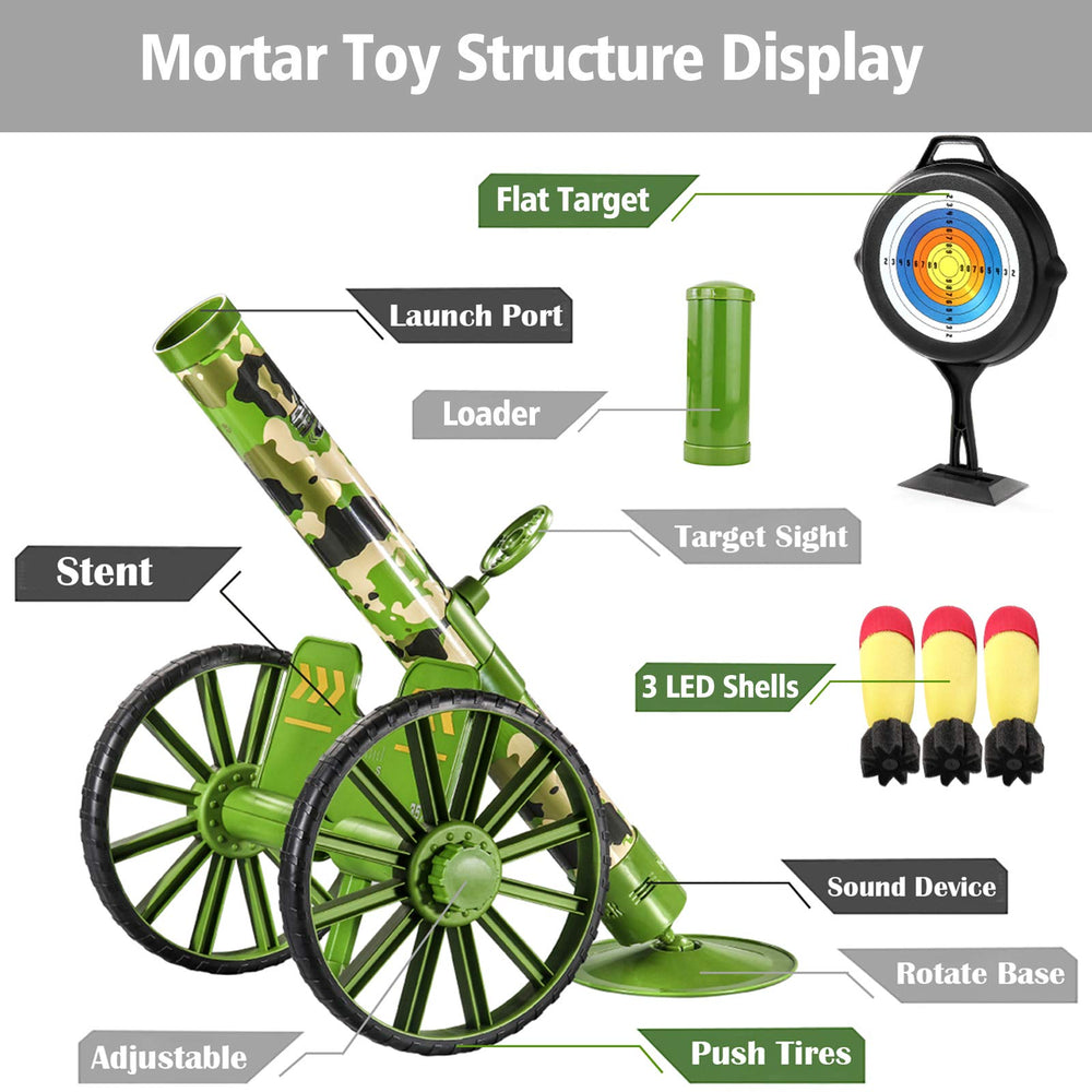 OSQI Mortar Launcher Set emits a realistic boom sound during launch