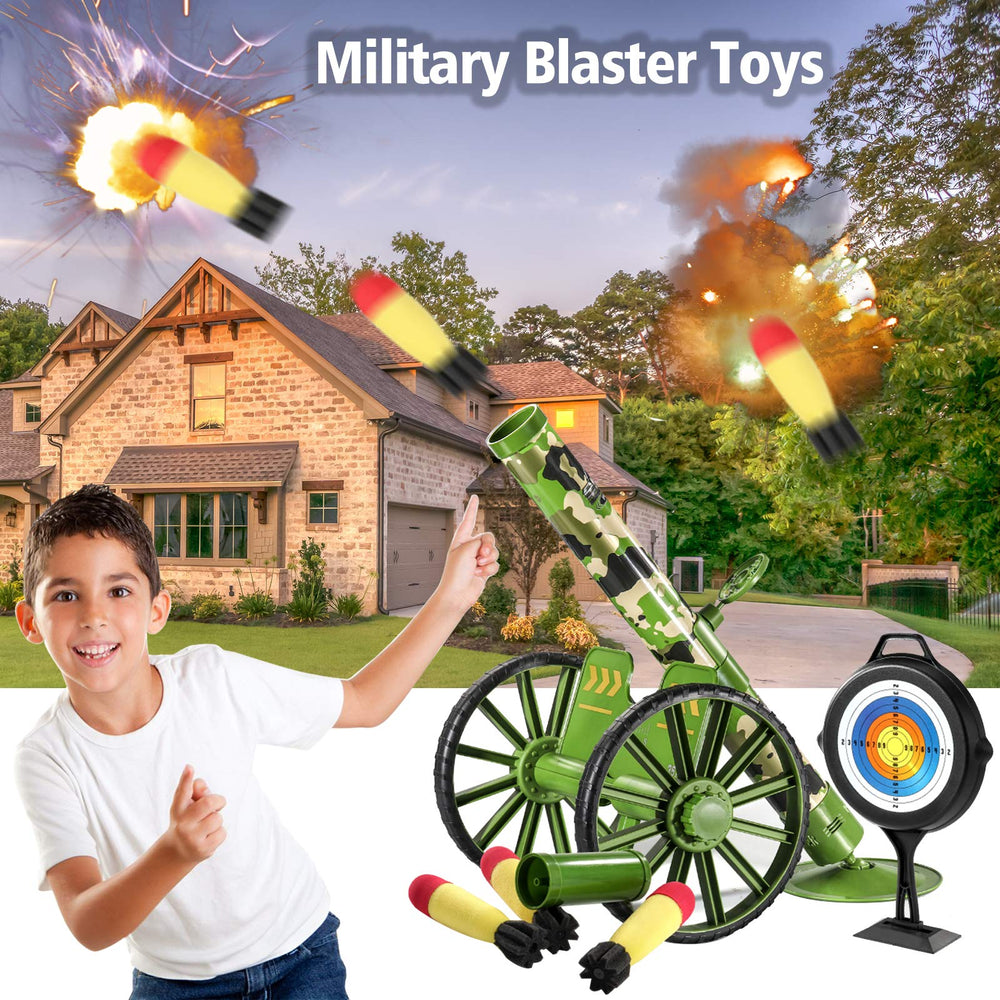 OSQI Mortar Launcher Set showing LED foam shells for safe play