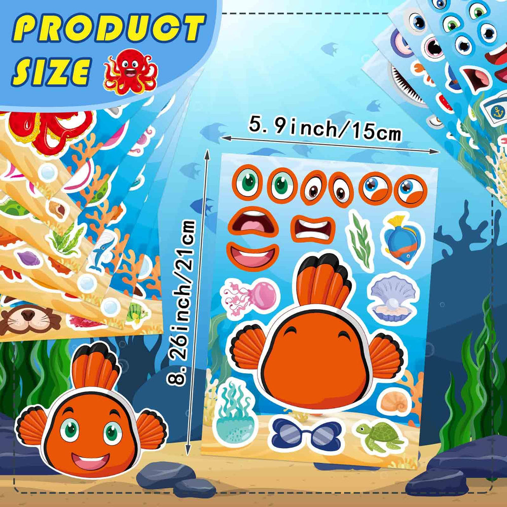 OTAITY sea animal stickers turtle design for kids' sticker art projects