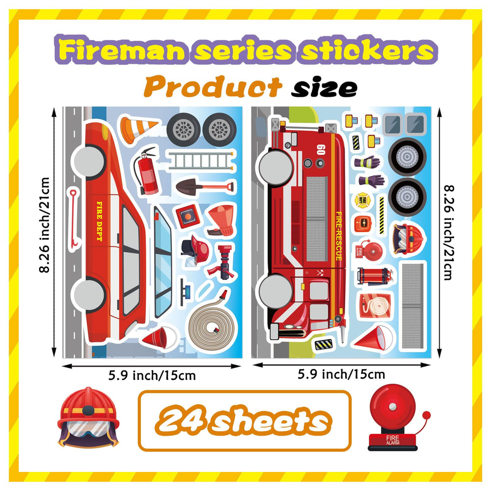OTAITY fire truck theme stickers for classroom activities and decor