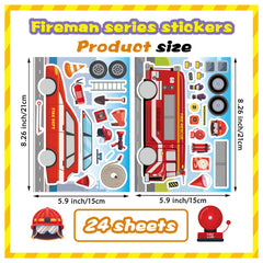 OTAITY fire truck theme stickers for classroom activities and decor