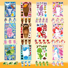 OTAITY Make a Face Stickers unicorns: bright, magical designs for pretend play