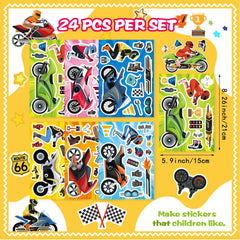 OTAITY six-style motorcycle stickers provide diverse designs for party favors and creative projects.
