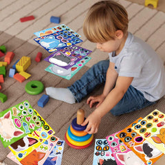 OTAITY make-a-face cat stickers help kids craft personality