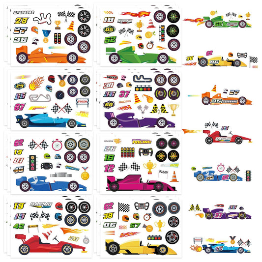 OTAITY race car stickers set with colorful car patterns for kids' crafts