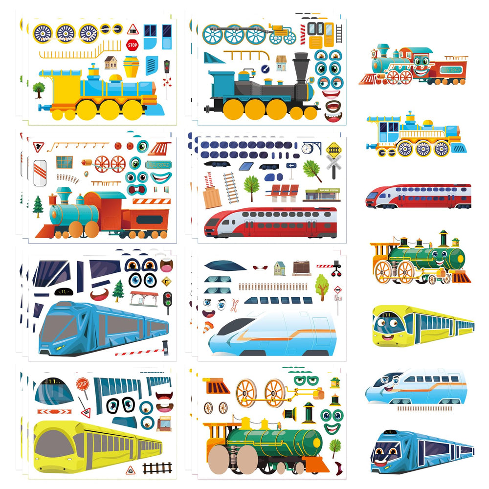 OTAITY train stickers 24 sheets feature classic and modern engines for creative play