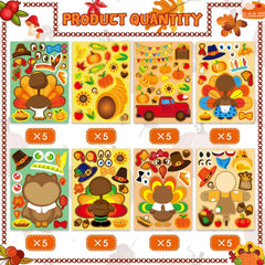 OTAITY turkey stickers face styles highlight two expressions per sheet for creative play.