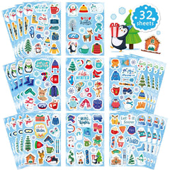 OTAITY winter stickers with penguin close-up for cheerful holiday envelopes and cards.