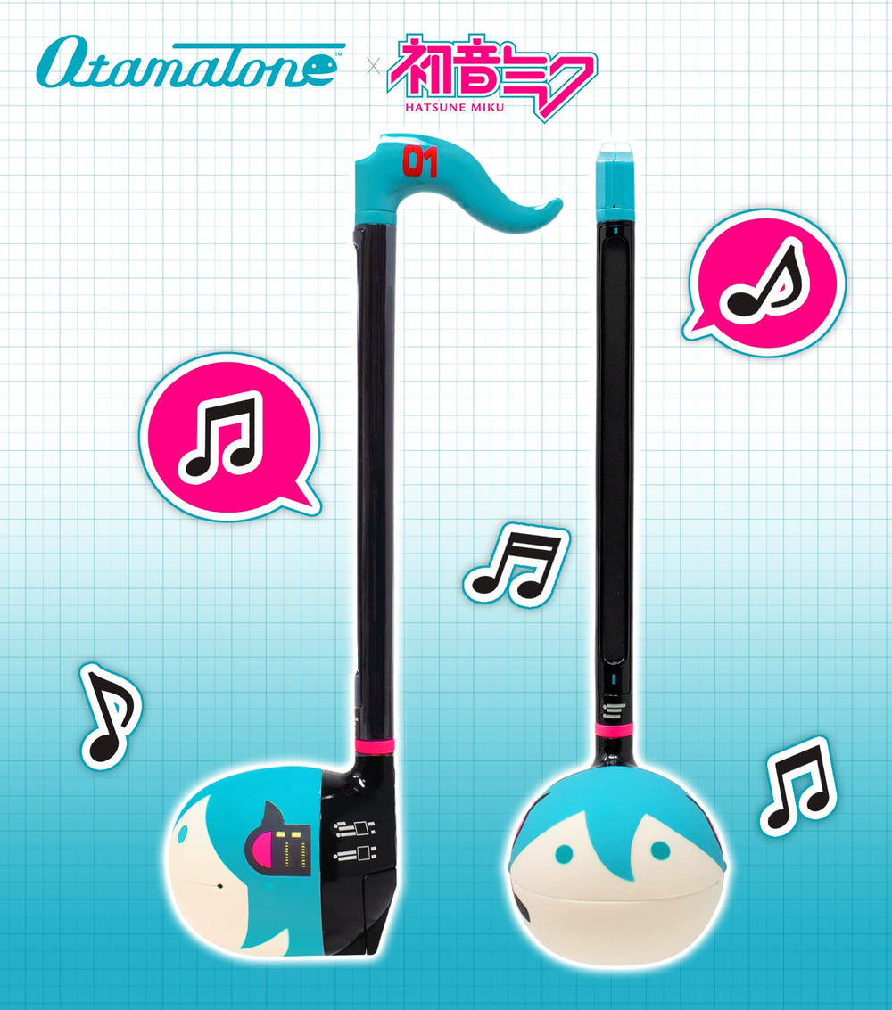Otamatone Classic Hatsune Miku Edition side view emphasizes easy grip and playful vibe.