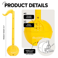 Otamatone Classic Yellow cheek squeeze enabling expressive vibrato for performances