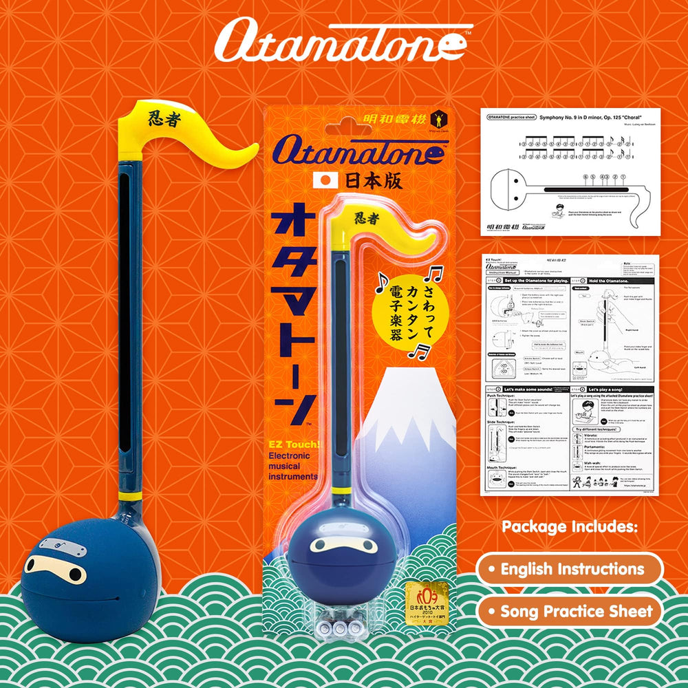 Otamatone compact 27 cm size fits in a backpack for travel practice.