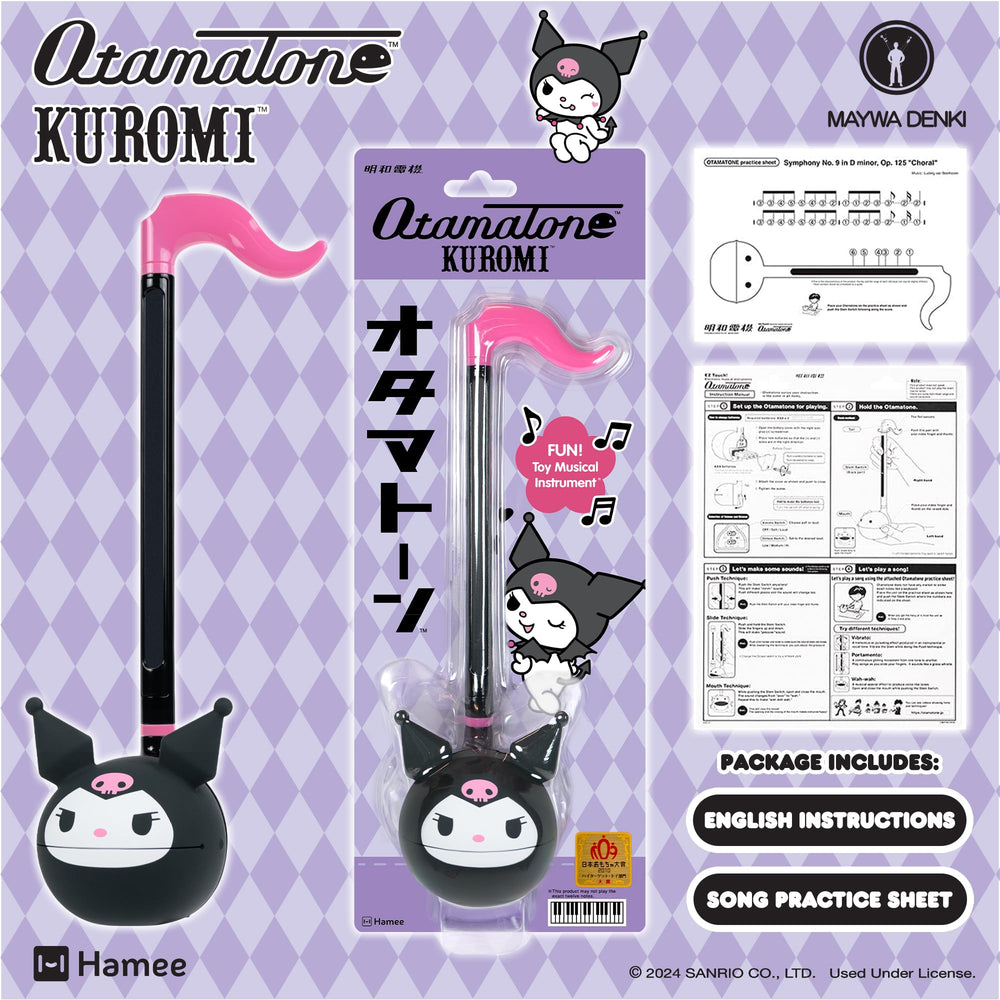 Otamatone Kuromi portable design ideal for on-the-go music making.
