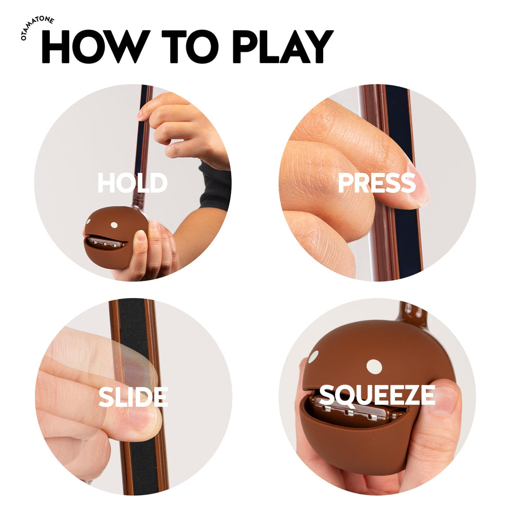 Otamatone Sweets Edition mint front view, approachable instrument for beginners and families.