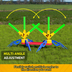 Otoseth adjustable rocket stand offers flexible angles for varied flight paths.