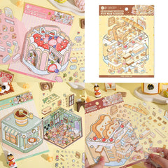 OTYSLIU bakery 3D sticker scene adds depth to scrapbooks and crafts