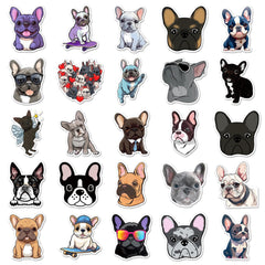 OTYSLIU Bulldog stickers on dog house offer waterproof outdoor accents.