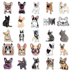 OTYSLIU French Bulldog stickers on food bowl for durable, cheerful mealtime decor.