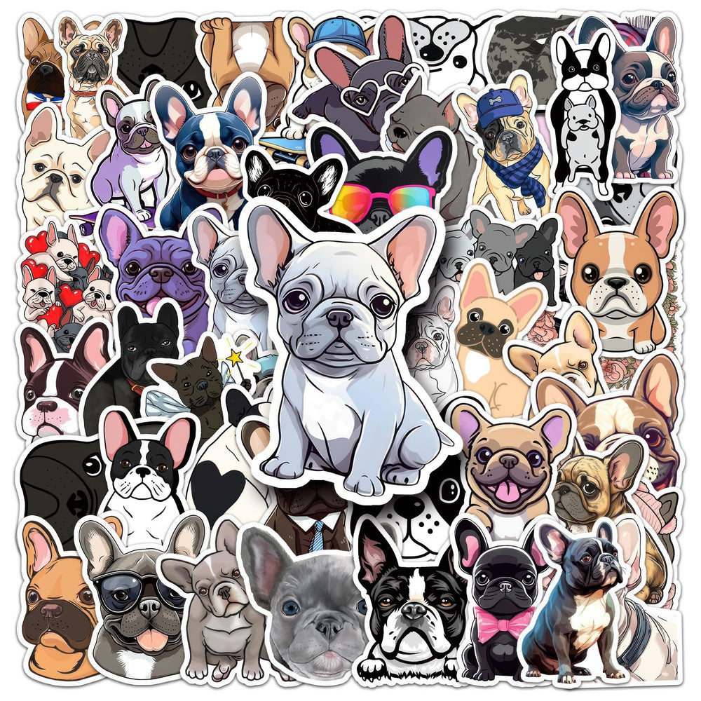 OTYSLIU French Bulldog stickers on water bottle resist fading during daily use.