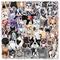 OTYSLIU French Bulldog stickers pack showcases colorful designs for crafts and gifts.