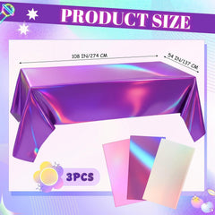 Oudain iridescent silver tablecloth reflects light for elegant decor