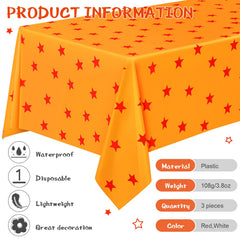 Oudain tablecloth with yellow red stars print for birthday party centerpiece and color boost.