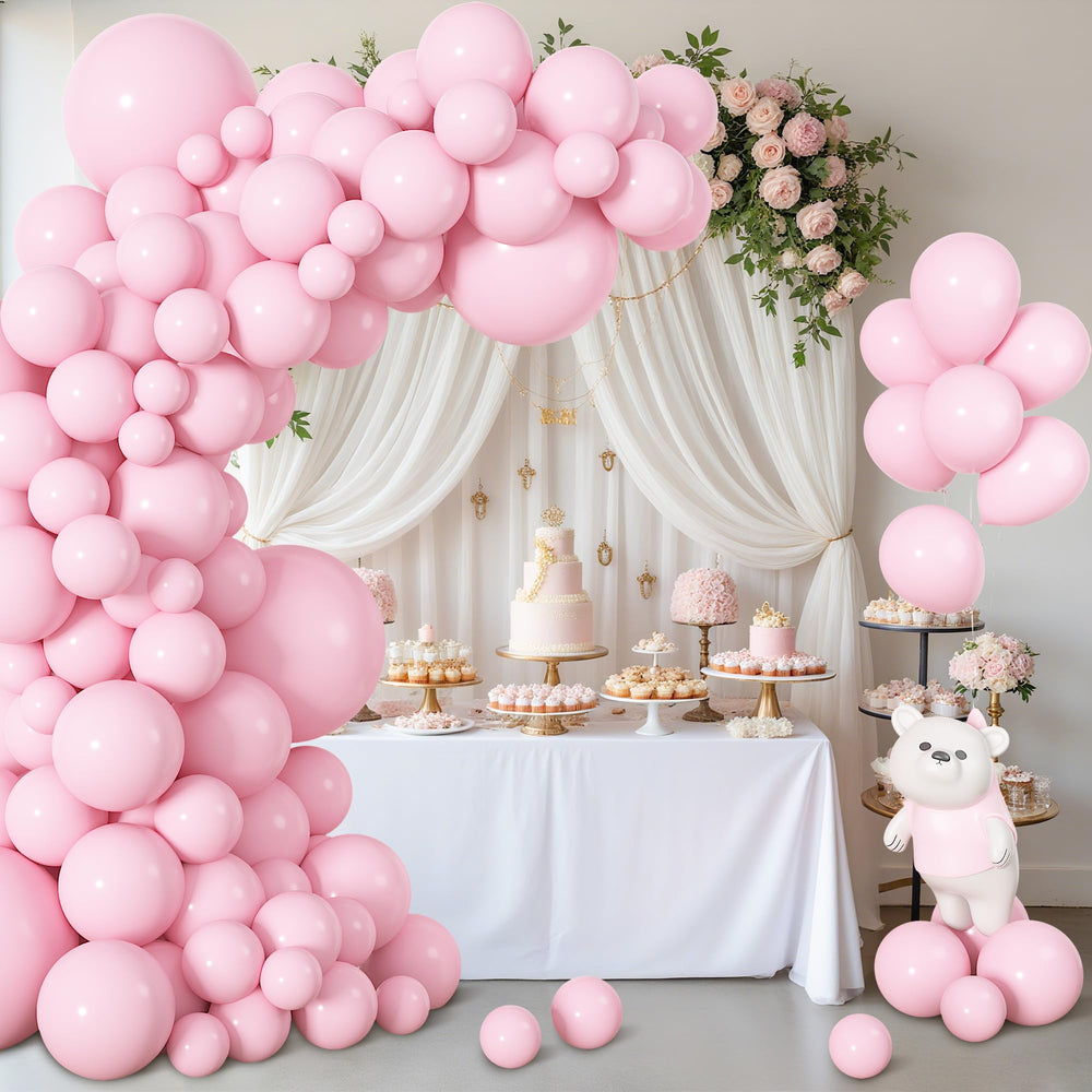 Ouddy Life pink 10-inch balloons ideal for mixed-size installations
