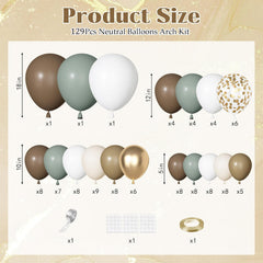 Ouddy Party nude and green 10in/5in balloons for versatile decor